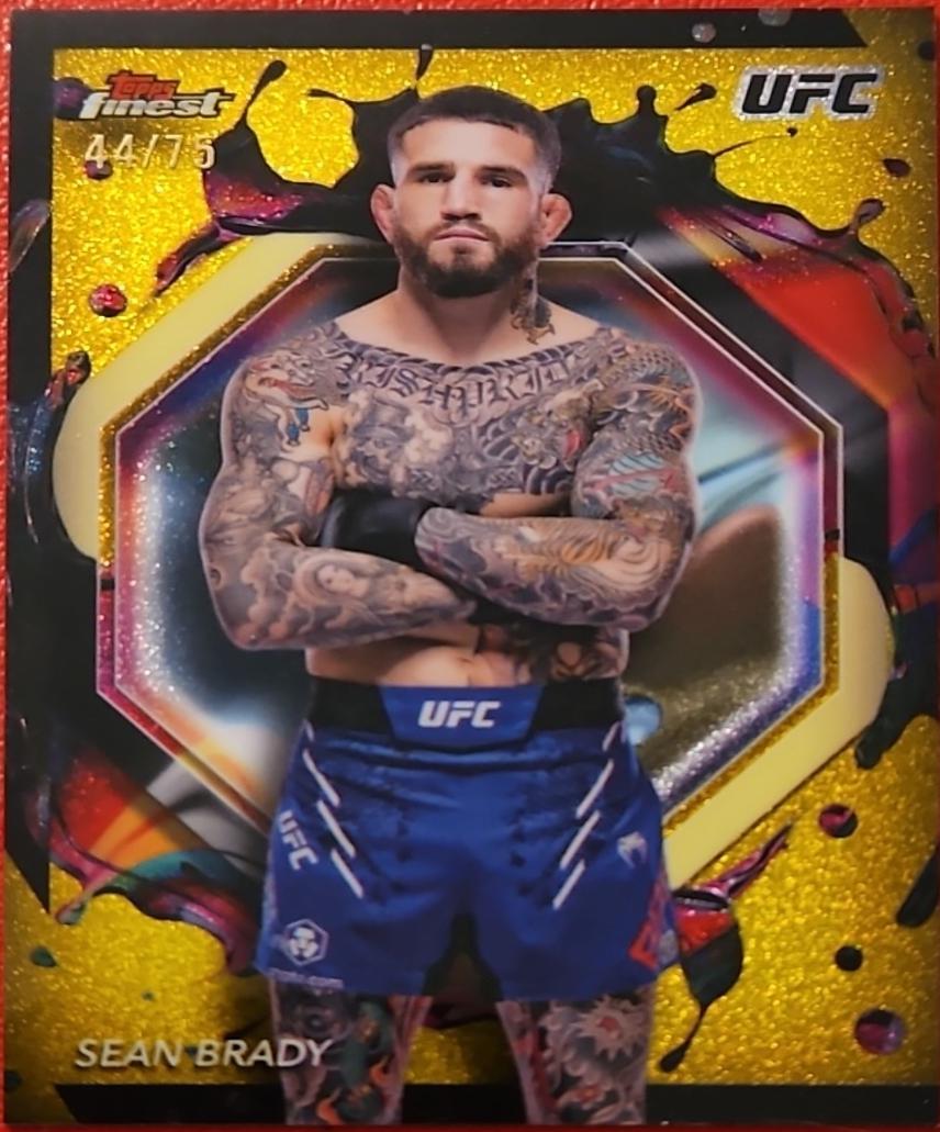 Sean Brady 2024 Topps Finest UFC Base Common #43 Yellow Glitter Refractor