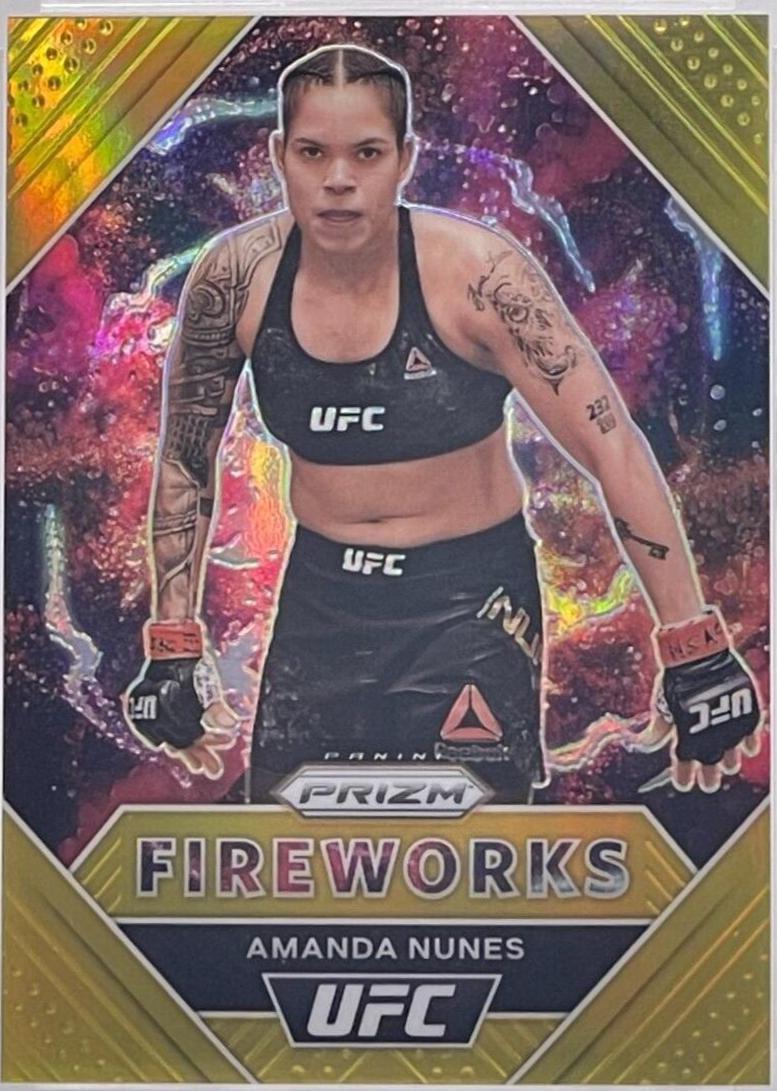 Amanda Nunes 2021 Panini Prizm UFC Fireworks #23 Gold