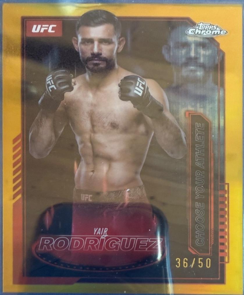 Yair Rodríguez 2025 Topps Chrome UFC Mission Control #MCL-9 Geometric Gold Refractor