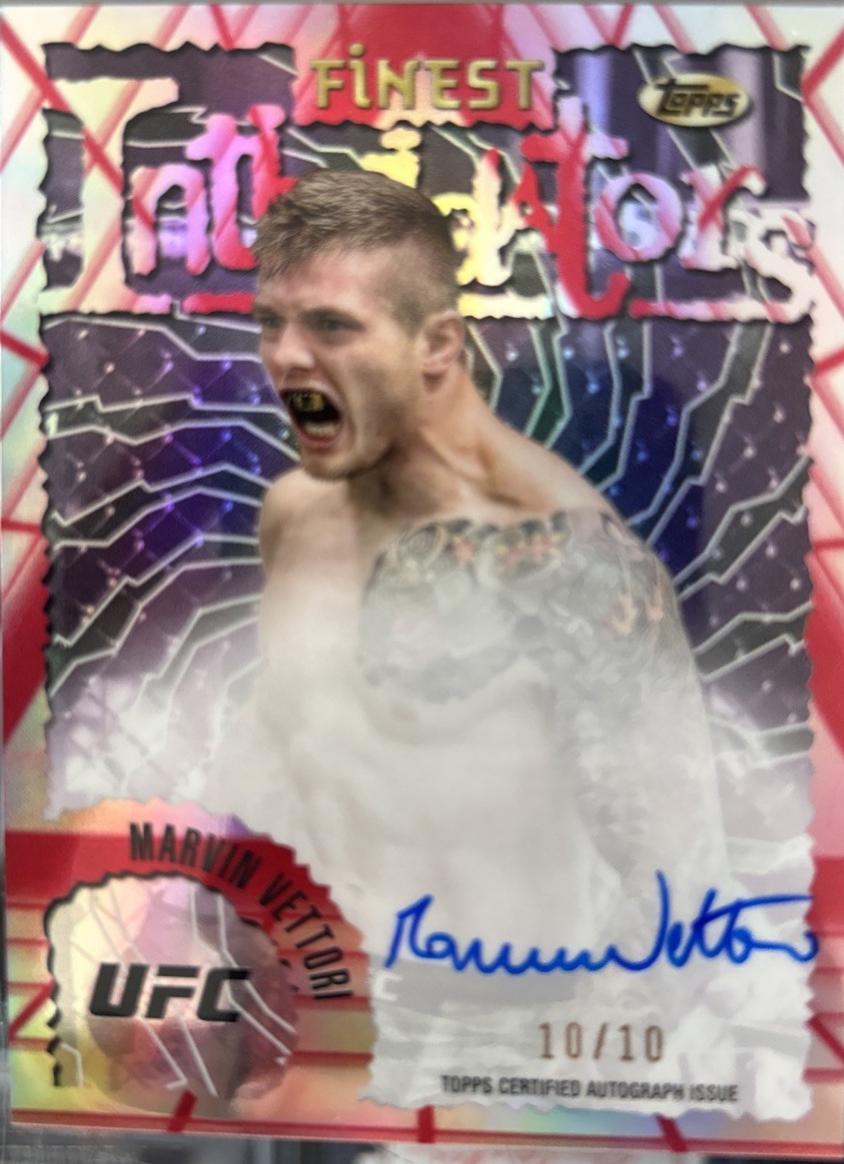Marvin Vettori 2024 Topps Finest UFC Intimidators Autographs #IA-MVI Red Black Vapor Refractor
