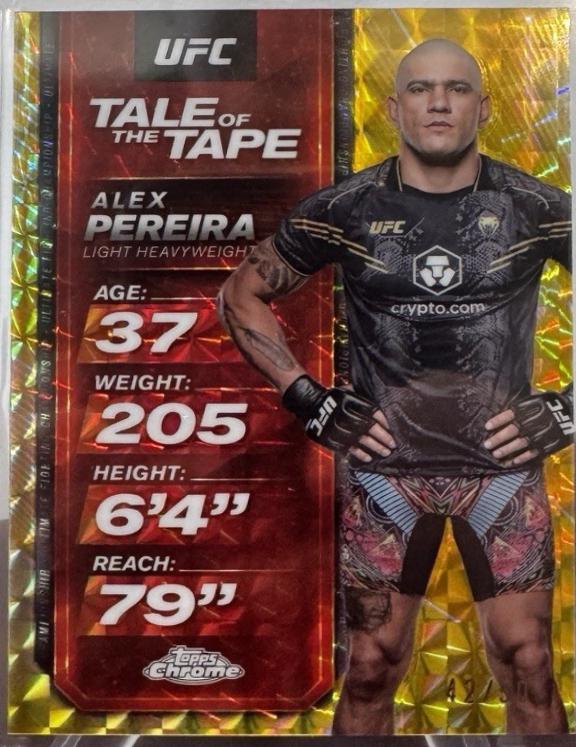 Alex Pereira 2025 Topps Chrome UFC Tale of the Tape #TTT-9 Geometric Gold Refractor