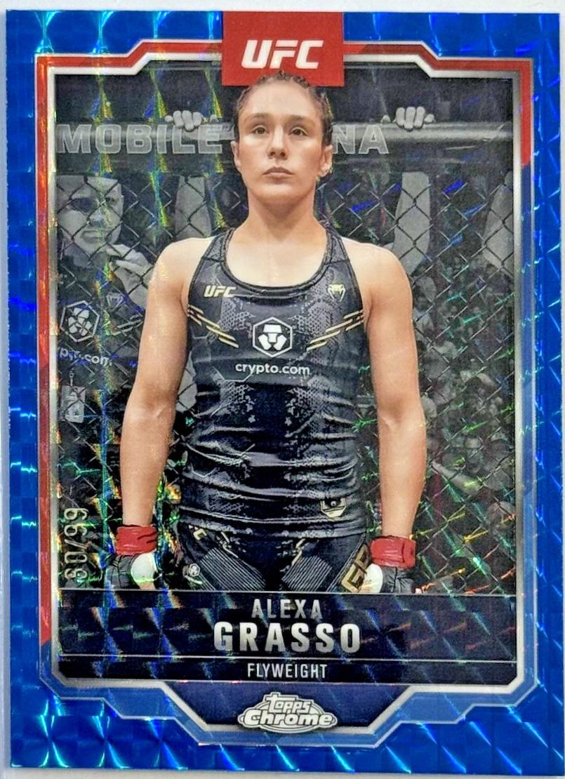 Alexa Grasso 2025 Topps Chrome UFC Base #14 Blue Geometric Refractor