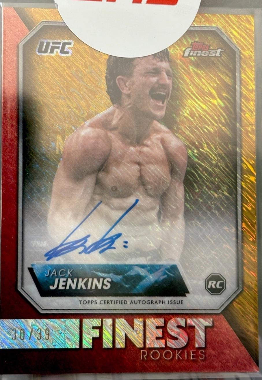 Jack Jenkins 2024 Topps Finest UFC Rookie Finest Autographs #RFA-JJ Gold Shimmer Refractor