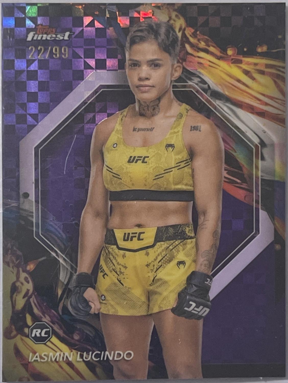 Iasmin Lucindo 2024 Topps Finest UFC Base Uncommon #182 Purple Checkerboard Refractor