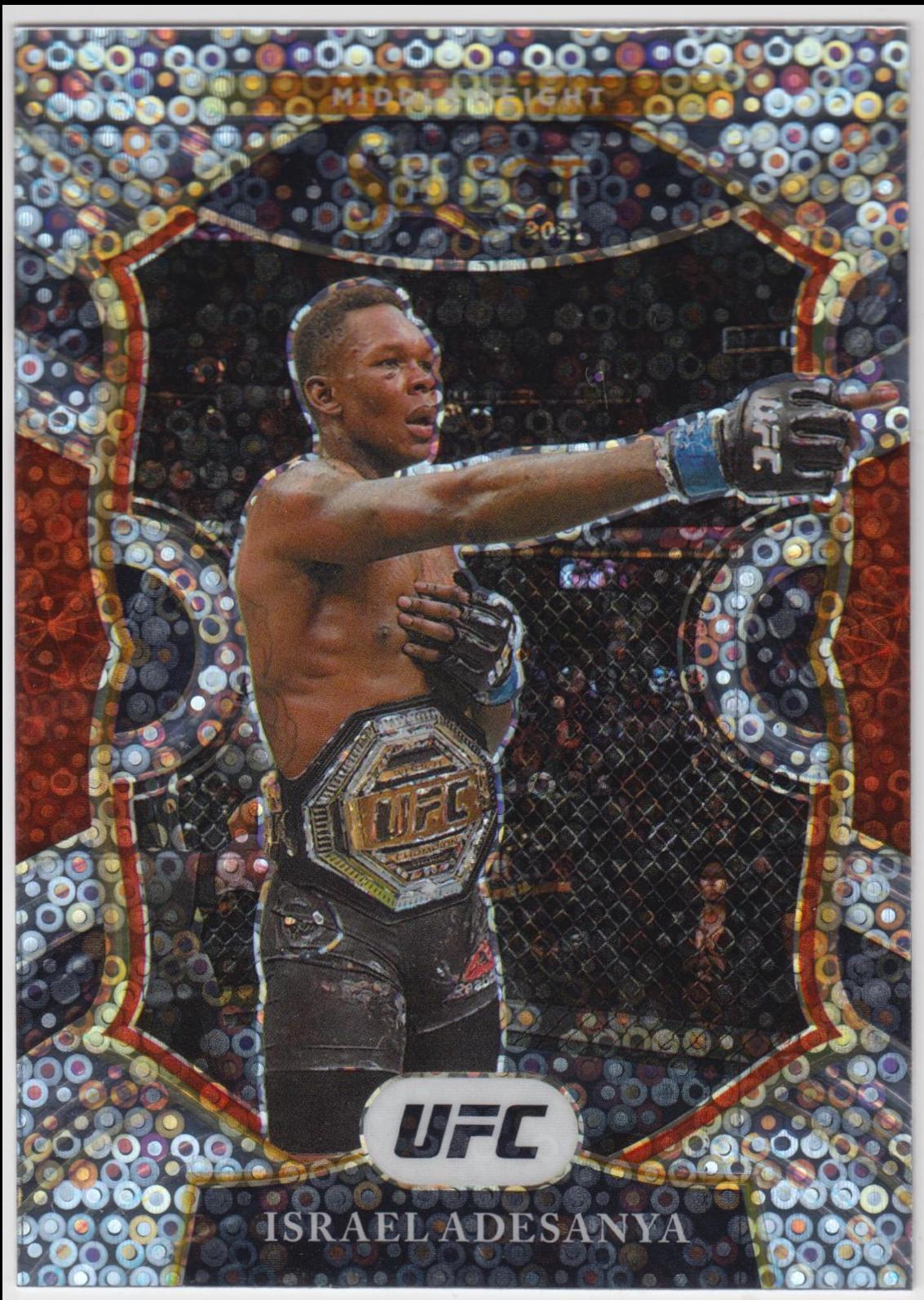 Israel Adesanya 2021 Panini Select UFC Concourse #64 Disco