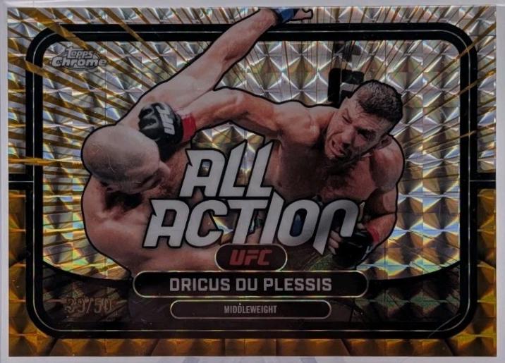 Dricus Du Plessis 2026 Topps Chrome UFC All-Action #AA-35 Black Geometric Refractor