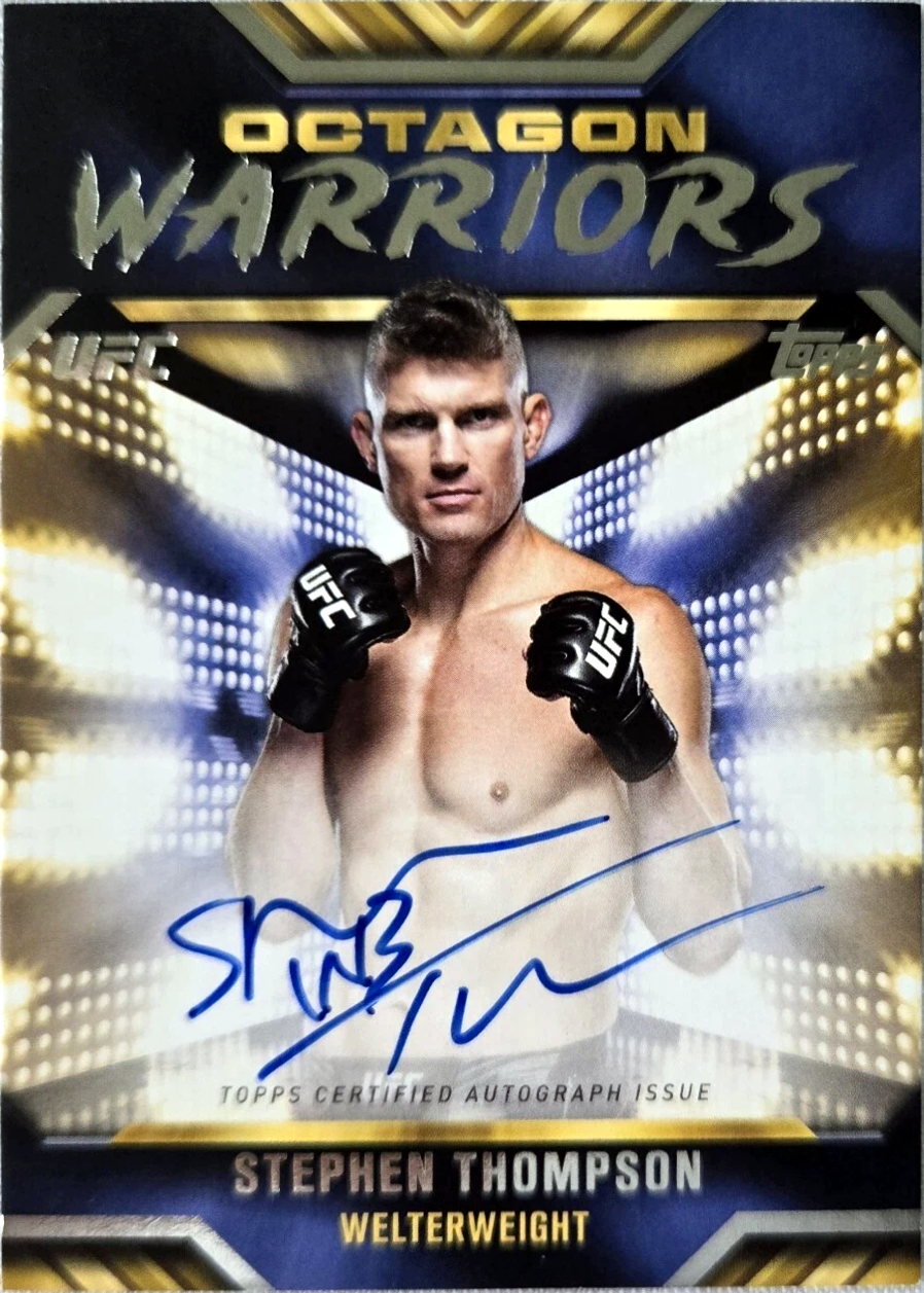 Stephen Thompson 2024 Topps Knockout UFC Octagon Warriors Autographs #OWA-STN Gold