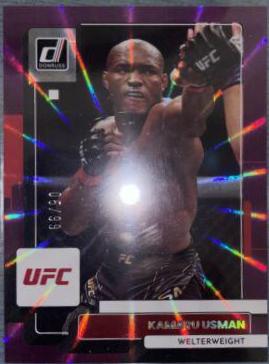 Kamaru Usman 2023 Panini Donruss UFC Base #114 Purple Laser