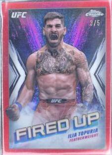 Ilia Topuria 2024 Topps Chrome UFC Fired Up #FDP-22 Red Refractor