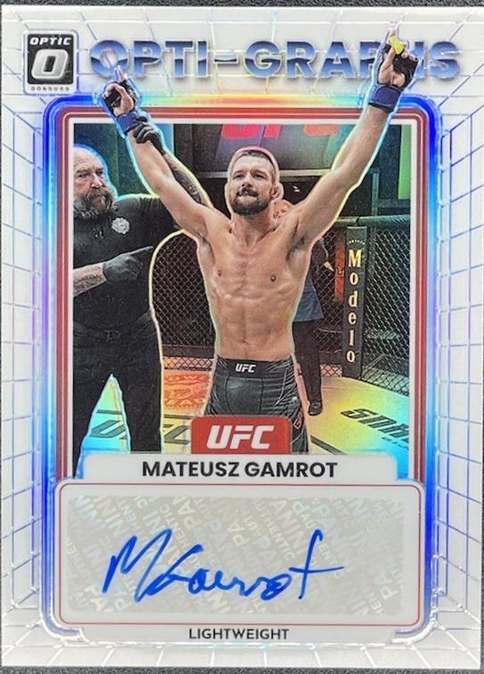 Mateusz Gamrot 2023 Panini Donruss Optic UFC Opti-Graphs #25 Green Autograph