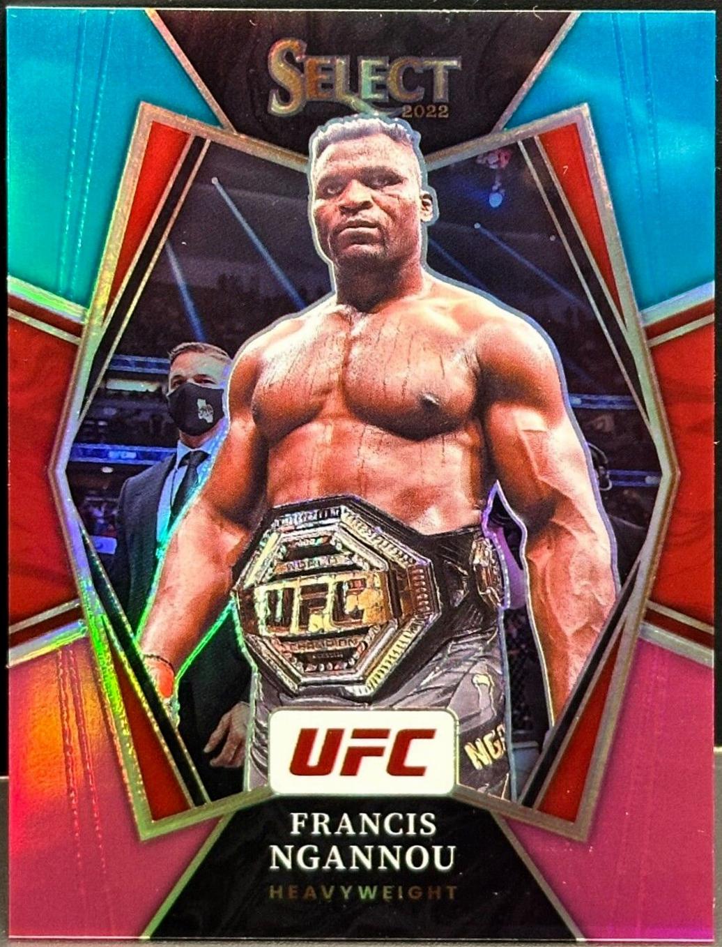 Francis Ngannou 2022 Panini Select UFC Premier Level #131 Teal and Pink