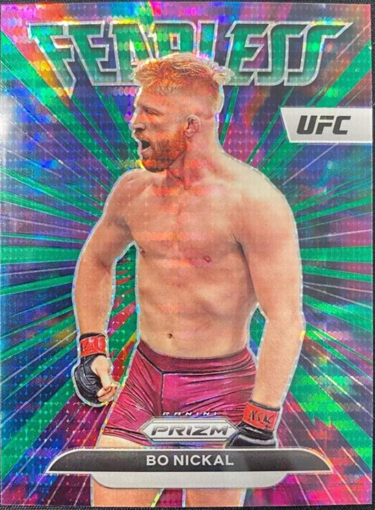Bo Nickal 2023 Panini Prizm UFC Fearless #2 Green Pulsar