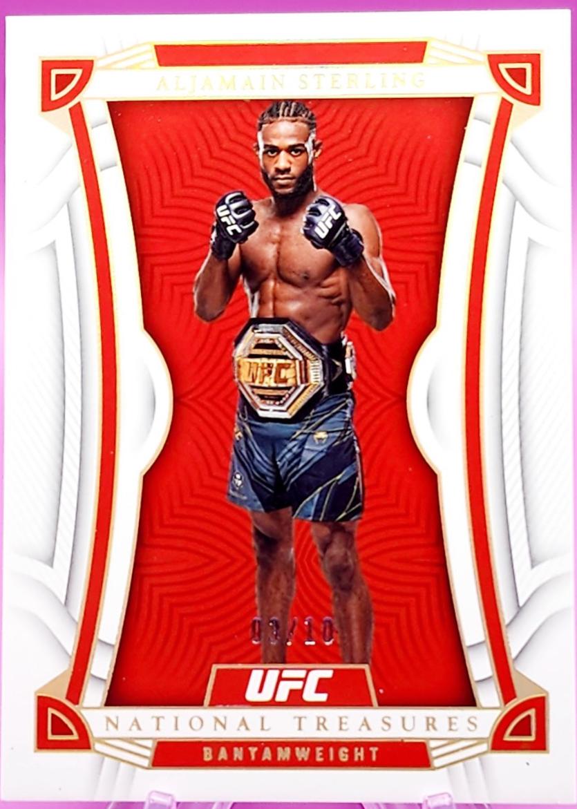 Aljamain Sterling 2023 Panini Chronicles UFC Base National Treasures #459 Gold
