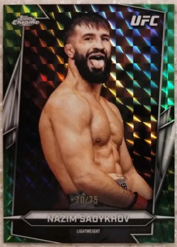 Nazim Sadykhov 2026 Topps Chrome UFC Base #25 Green Geometric Refractor