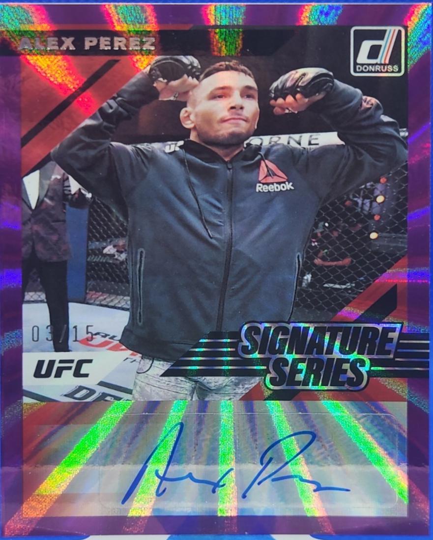 Alex Perez 2022 Panini Donruss UFC Signature Series #14 Purple Laser
