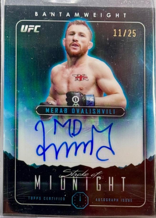 Merab Dvalishvili 2024 Topps Midnight UFC Stroke of Midnight Autographs #SMA-MDI Moonrise