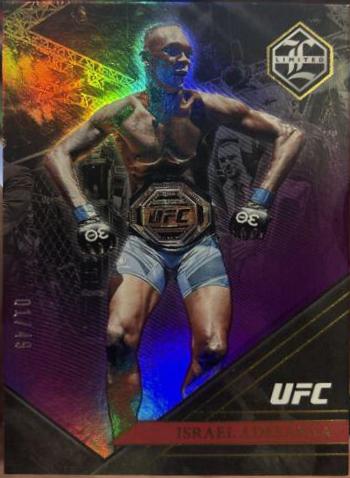 Israel Adesanya 2023 Panini Chronicles UFC Base Contenders Optic Season Ticket #353 Purple