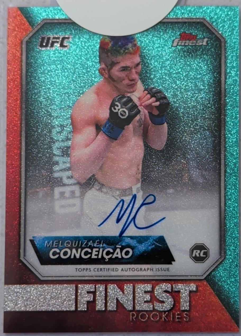 Melquizael Conceição 2024 Topps Finest UFC Rookie Finest Autographs #RFA-MC Aqua Glitter Refractor