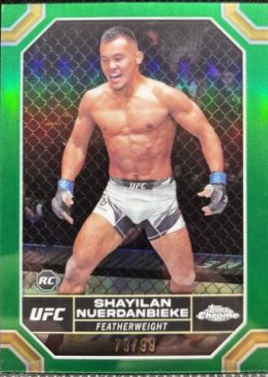 Shayilan Nuerdanbieke 2024 Topps Chrome UFC Base #182 Green Refractor