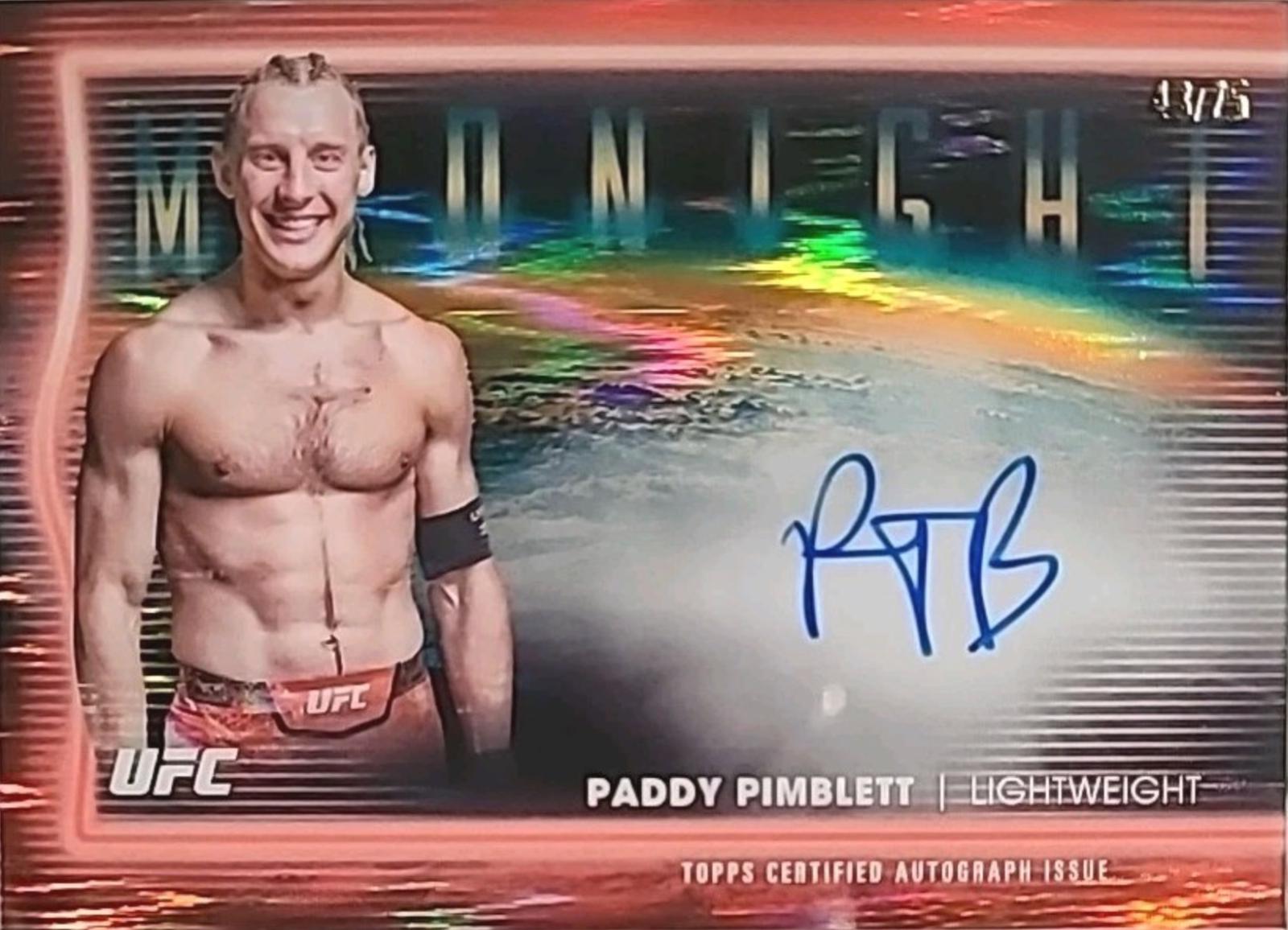 Paddy Pimblett 2025 Topps Midnight UFC Horizon Signatures #HNS-PP Dusk