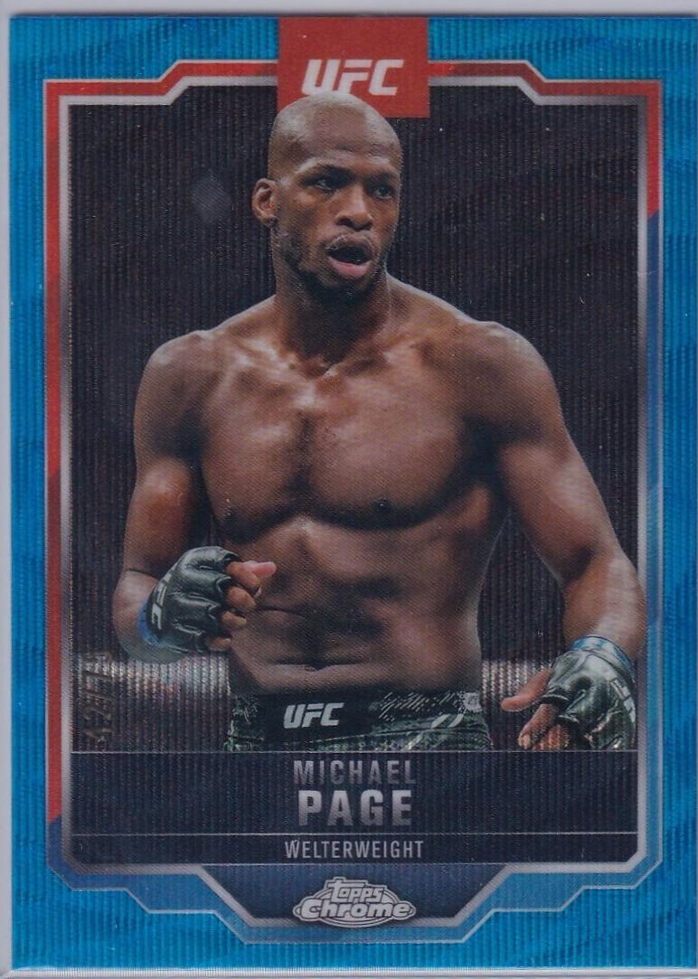 Michael Page 2025 Topps Chrome UFC Base #167 Blue Wave Refractor