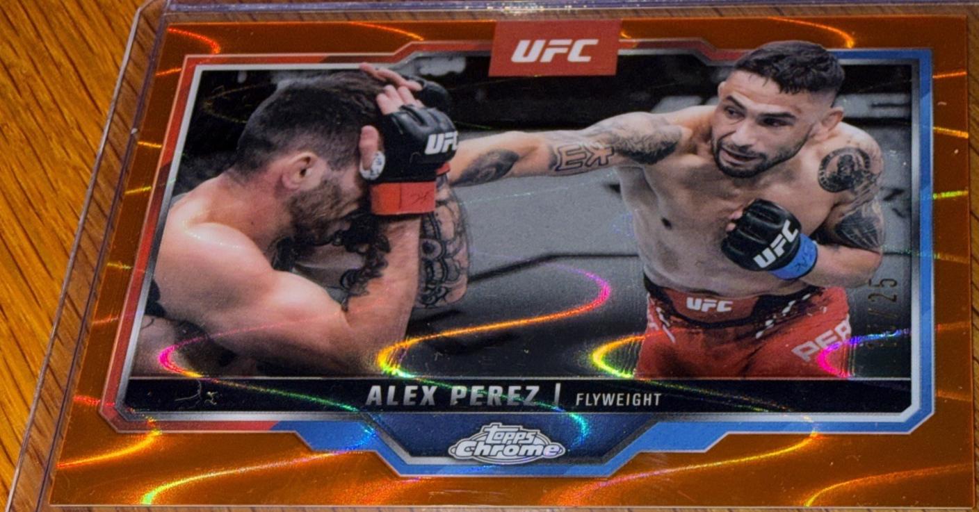 Alex Perez 2025 Topps Chrome UFC Base #60 Orange Refractor