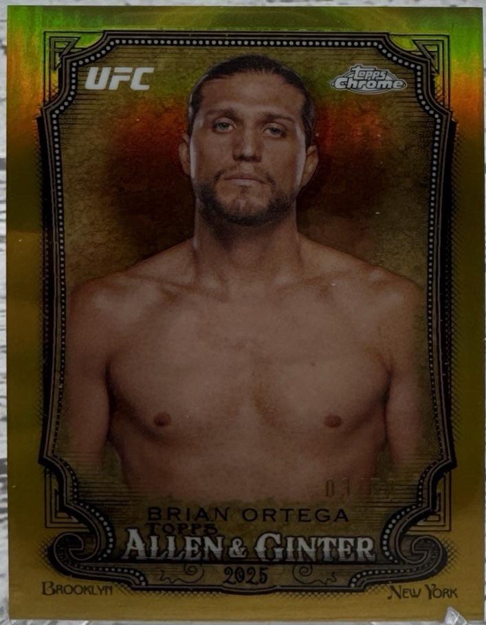 Brian Ortega 2025 Topps Chrome UFC Allen & Ginter #AAG-24 Gold Refractor