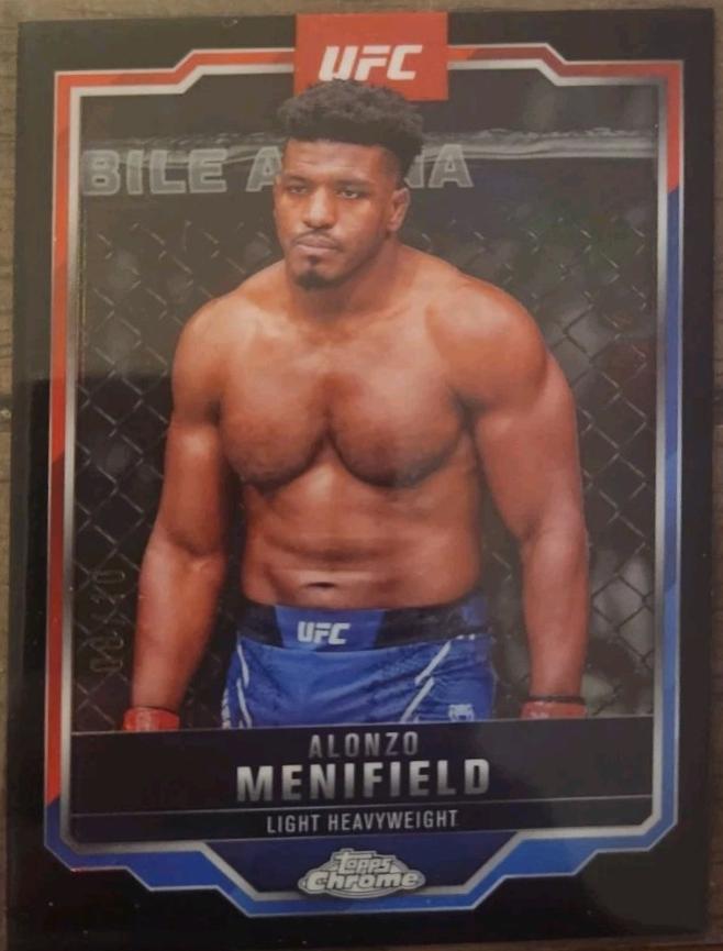 Alonzo Menifield 2025 Topps Chrome UFC Base #159 Black Refractor