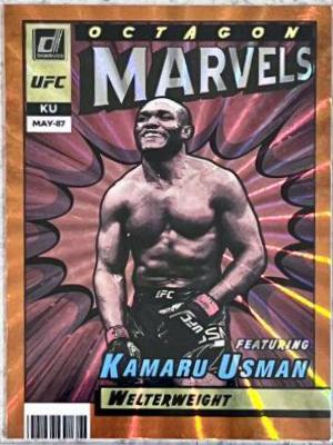 Kamaru Usman 2022 Panini Donruss UFC Octagon Marvels #12 Orange