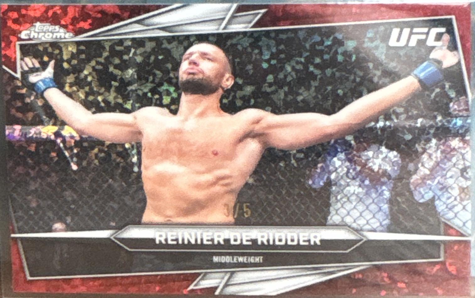 Reinier de Ridder 2026 Topps Chrome UFC Base #38 Negative Refractor