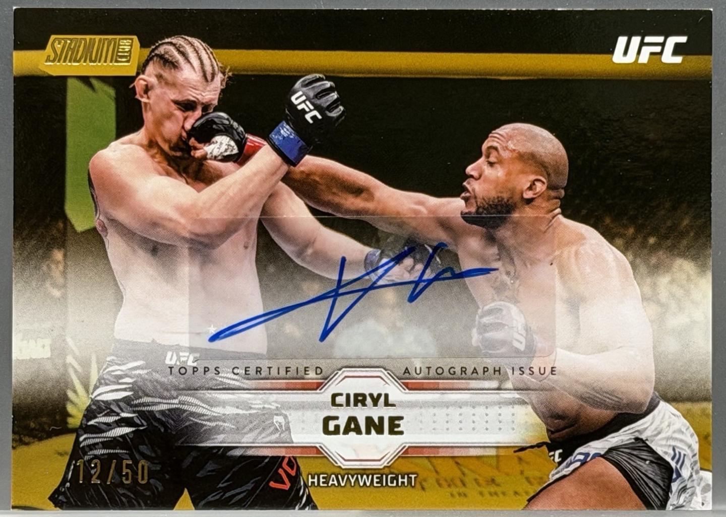 Ciryl Gane 2026 Topps Stadium Club UFC Base Autographs #BAV-CGE Gold