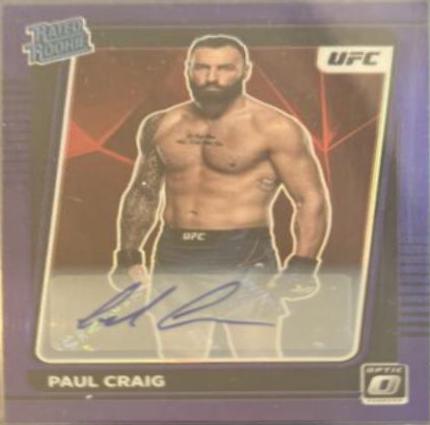 Paul Craig 2022 Panini Donruss Optic UFC Base Rated Rookies Signatures #117 Purple