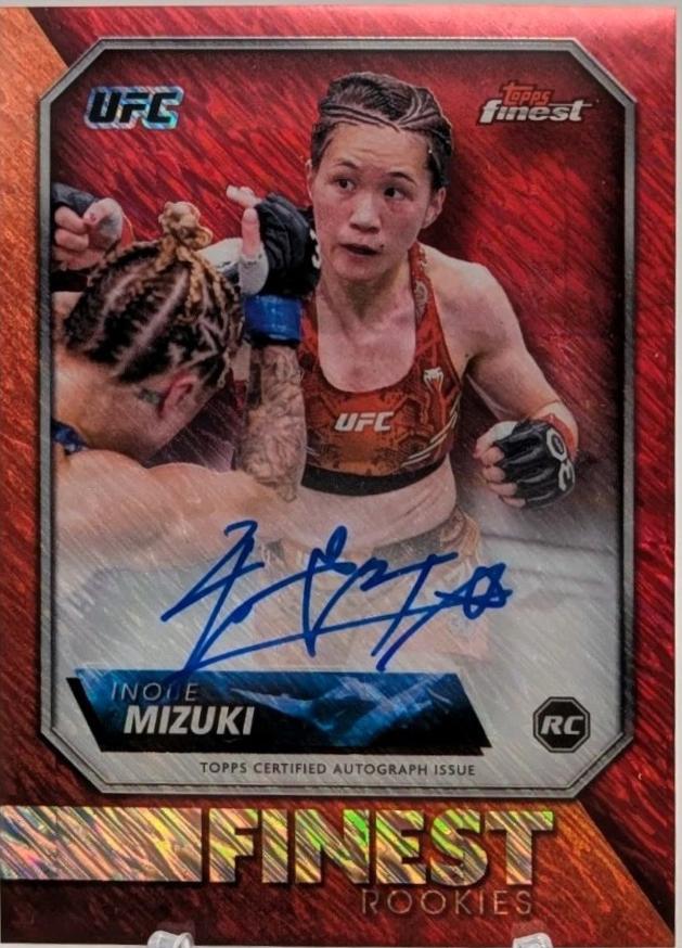 Inoue Mizuki 2024 Topps Finest UFC Rookie Finest Autographs #RFA-IM Red Shimmer Refractor