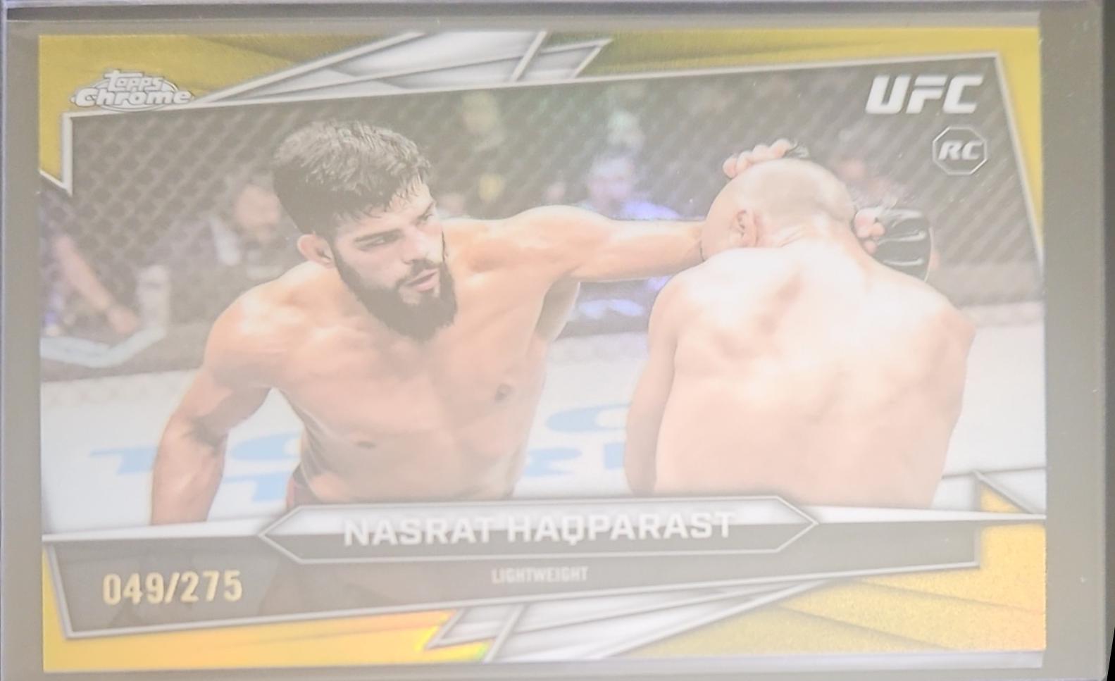 Nasrat Haqparast 2026 Topps Chrome UFC Base #174 Yellow Refractor