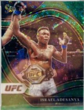 Israel Adesanya 2021 Panini Select UFC Octagonside #233 Green Disco