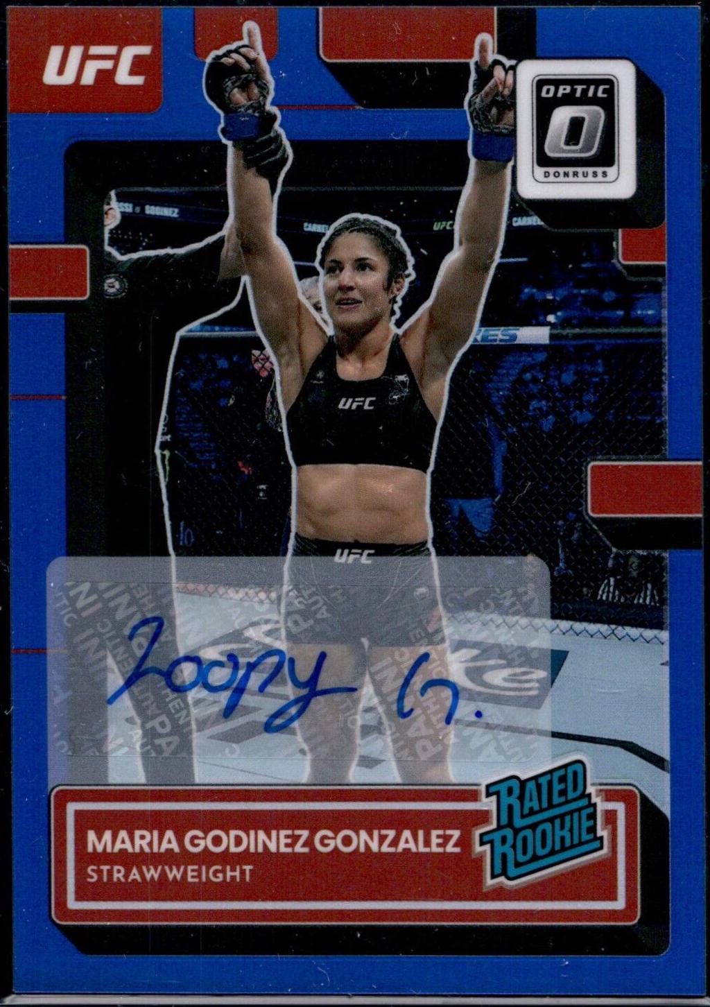 Maria Godinez Gonzalez 2023 Panini Donruss Optic UFC Base Rated Rookies Signatures #129 Blue