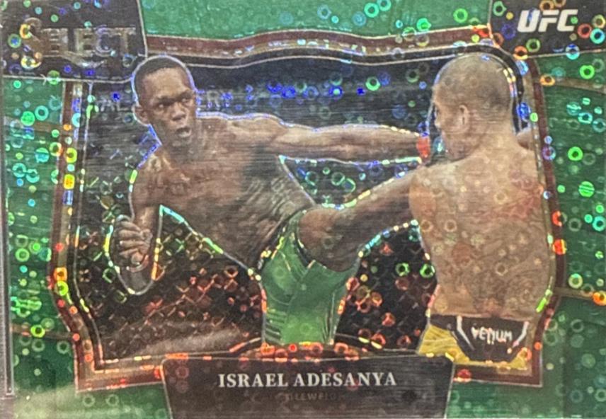 Israel Adesanya 2023 Panini Select UFC Octagonside #270 Green Disco