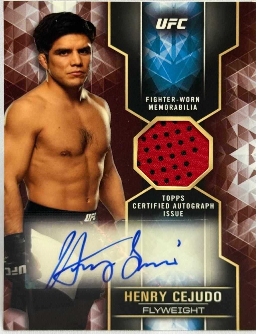 Henry Cejudo 2017 Topps UFC Knockout Knockout Autographed Relics #KAR-HC Blue
