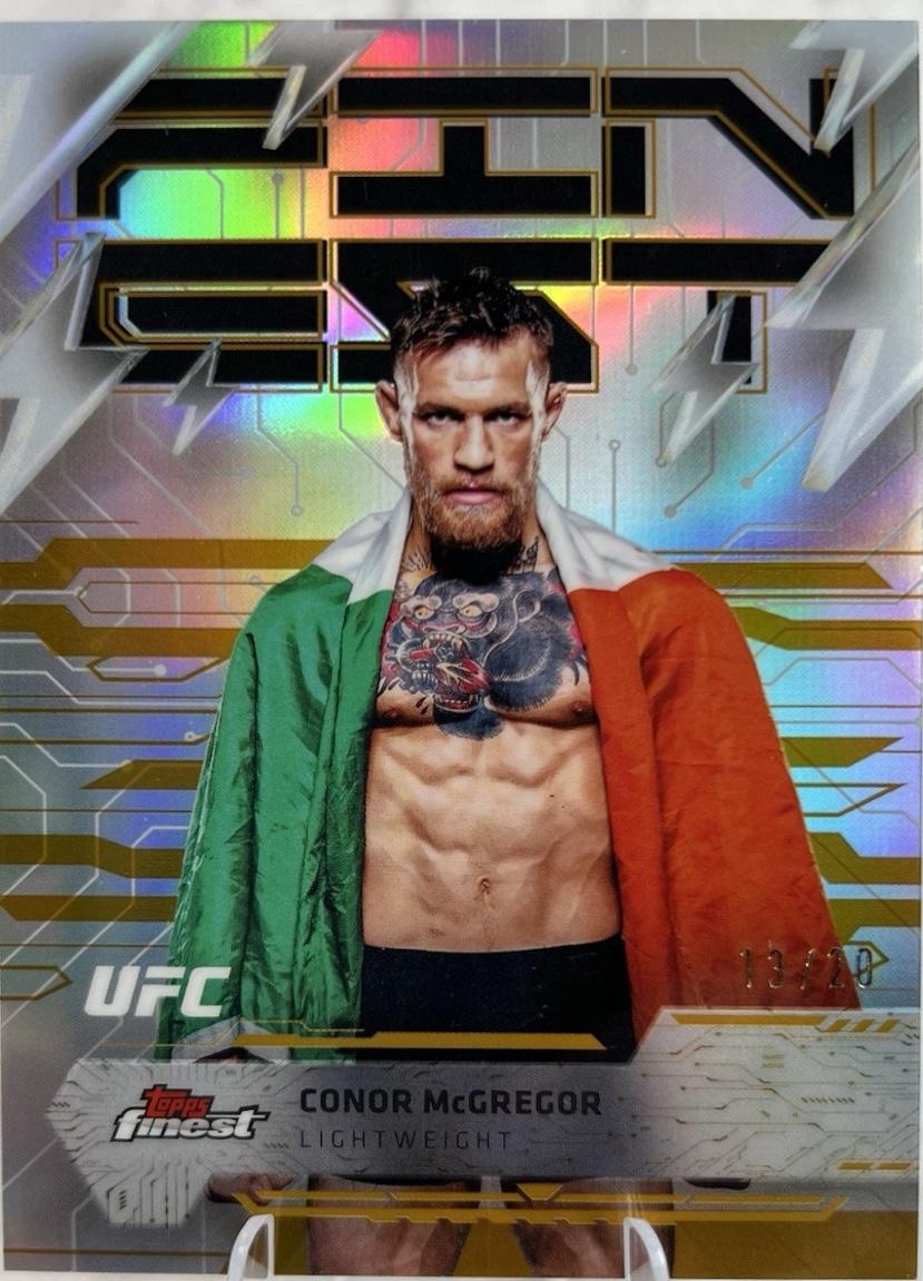 Conor McGregor 2025 Topps Finest UFC Base Rare #242 Black Refractor
