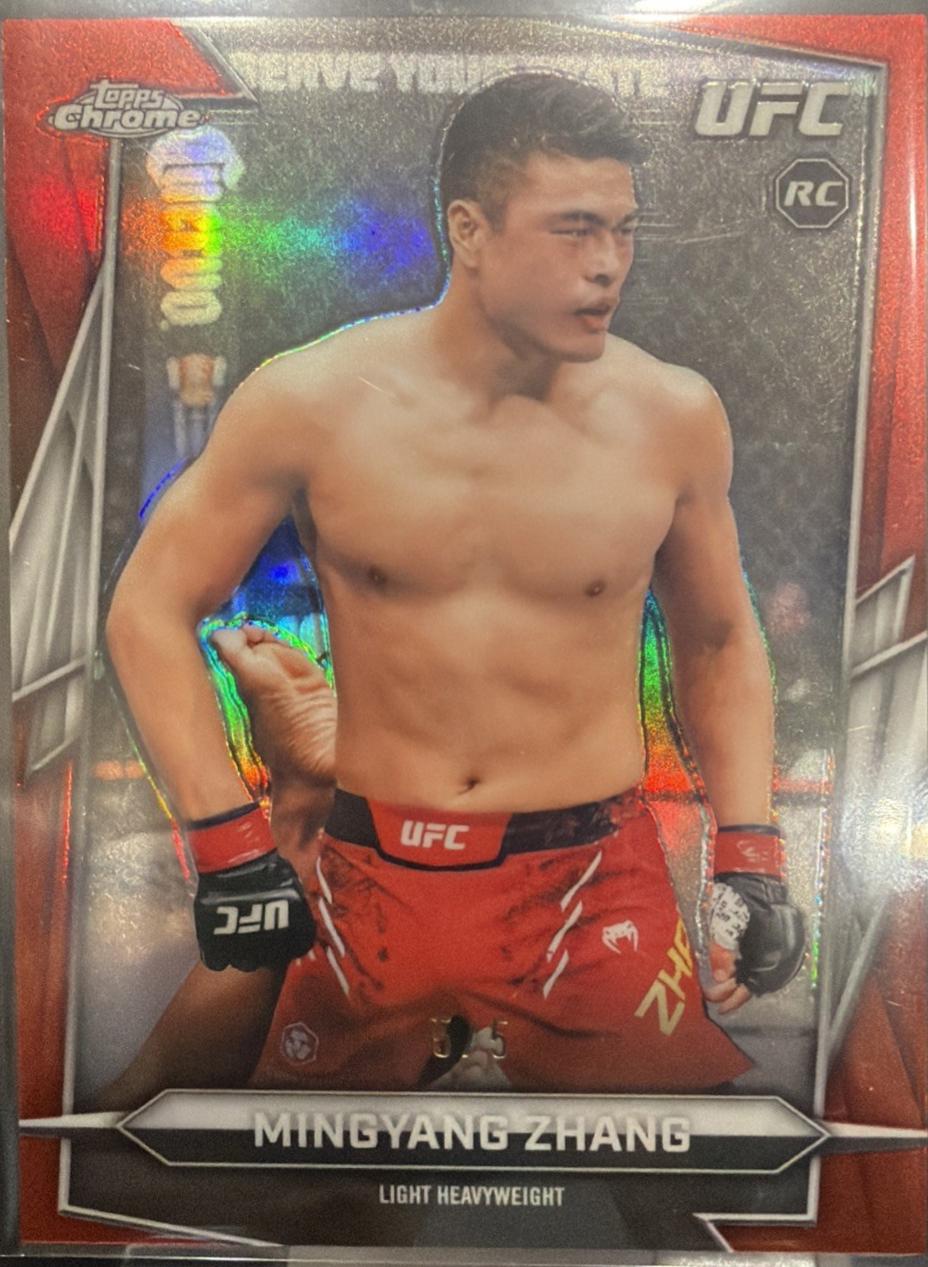 Mingyang Zhang 2026 Topps Chrome UFC Base #177 Red Refractor