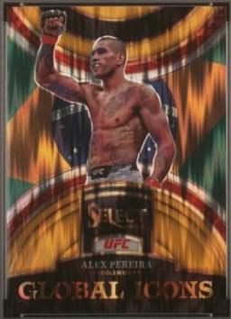 Alex Pereira 2023 Panini Select UFC Global Icons #16 Gold Flash