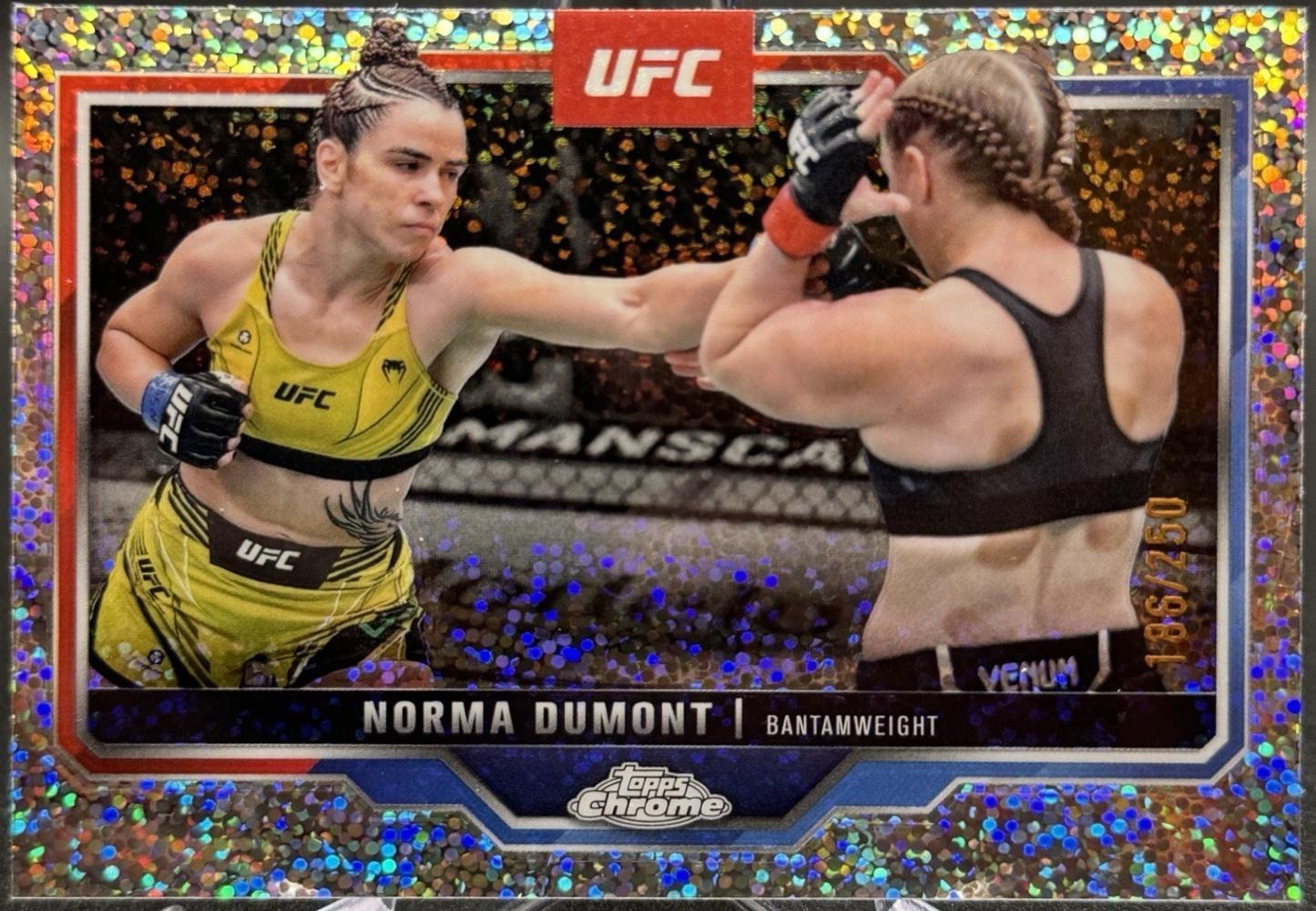 Norma Dumont 2025 Topps Chrome UFC Base #195 Speckle Refractor
