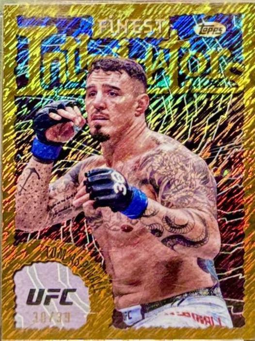 Tom Aspinall 2024 Topps Finest UFC Intimidators #INT-20 Gold Shimmer Refractor