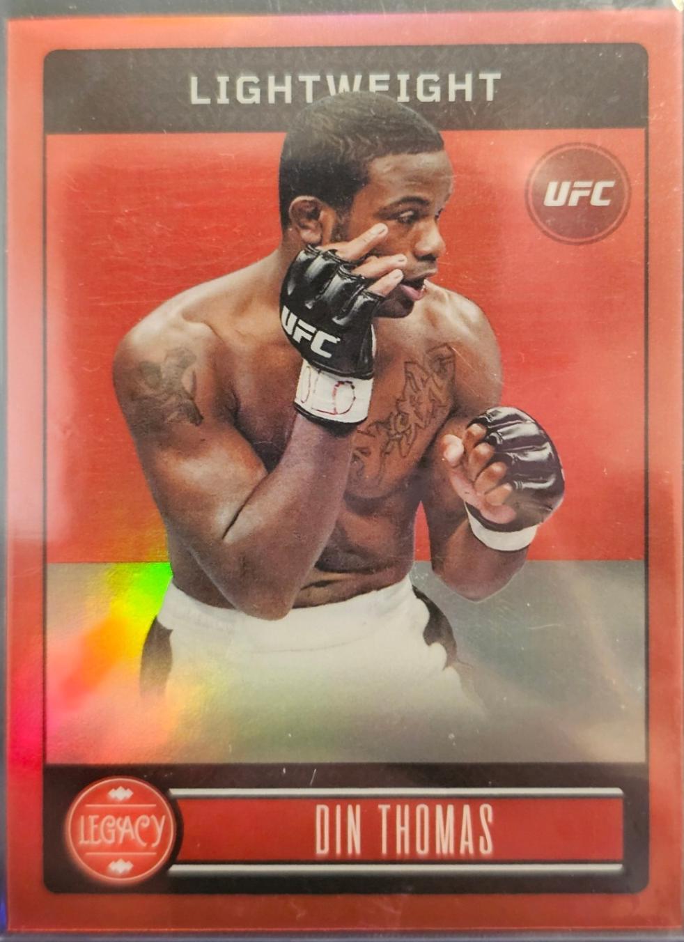 Din Thomas 2023 Panini Chronicles UFC Base Legacy Premium Edition #340 Red