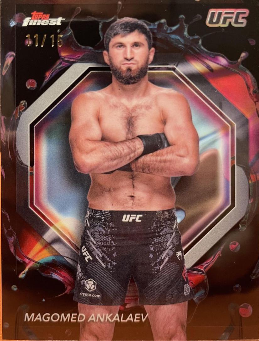 Magomed Ankalaev 2024 Topps Finest UFC Base Rare #246 Black Refractor