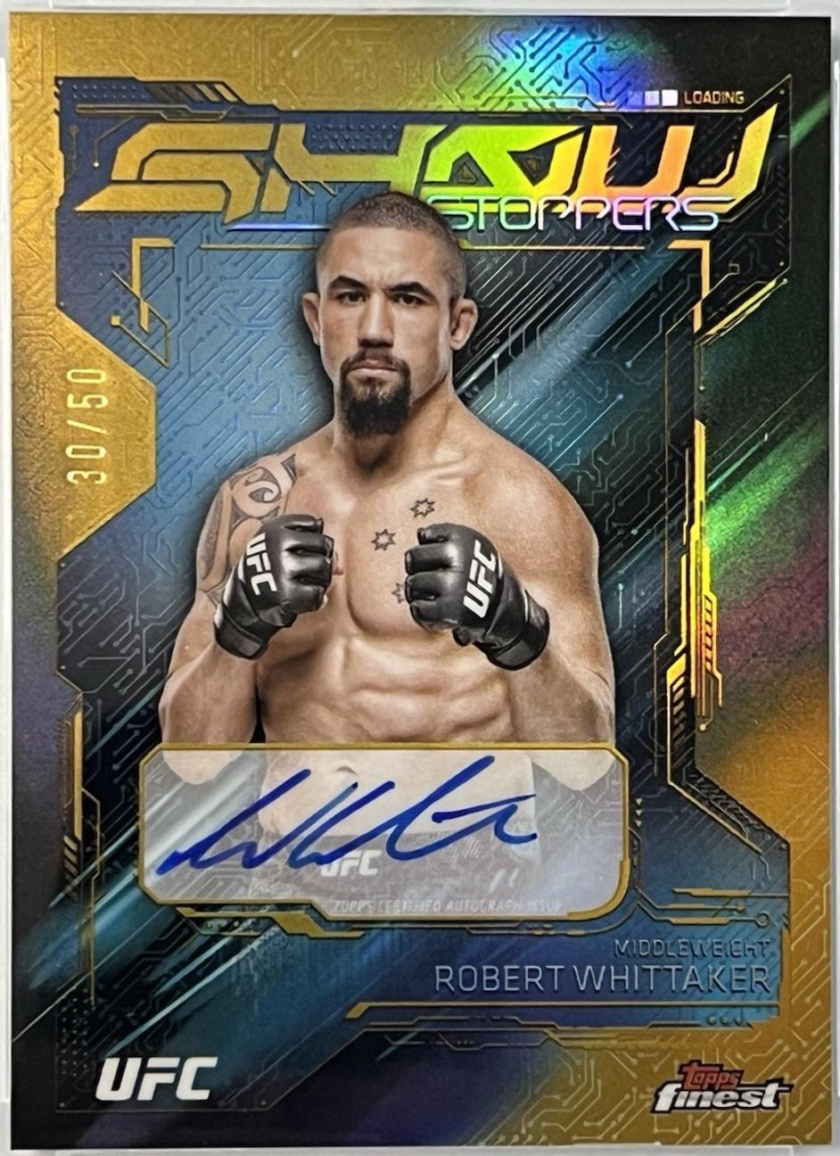 Robert Whittaker 2025 Topps Finest UFC Showstopper Autographs #SSA-RW Gold Refractor