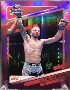 TJ Dillashaw 2022 Panini Donruss UFC Base #98 Purple Flood
