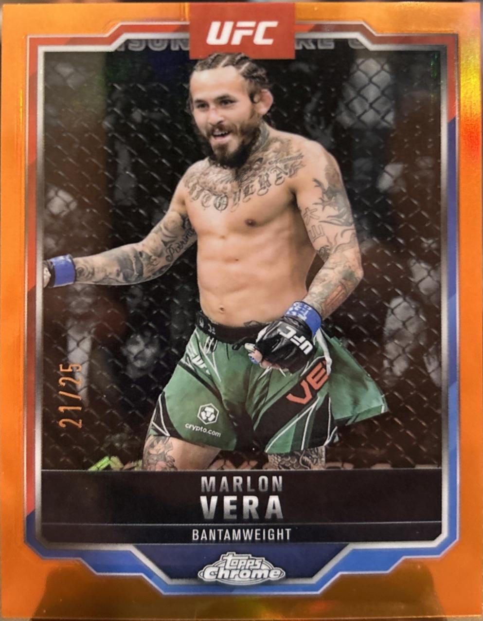 Marlon Vera 2025 Topps Chrome UFC Base #151 Orange Refractor