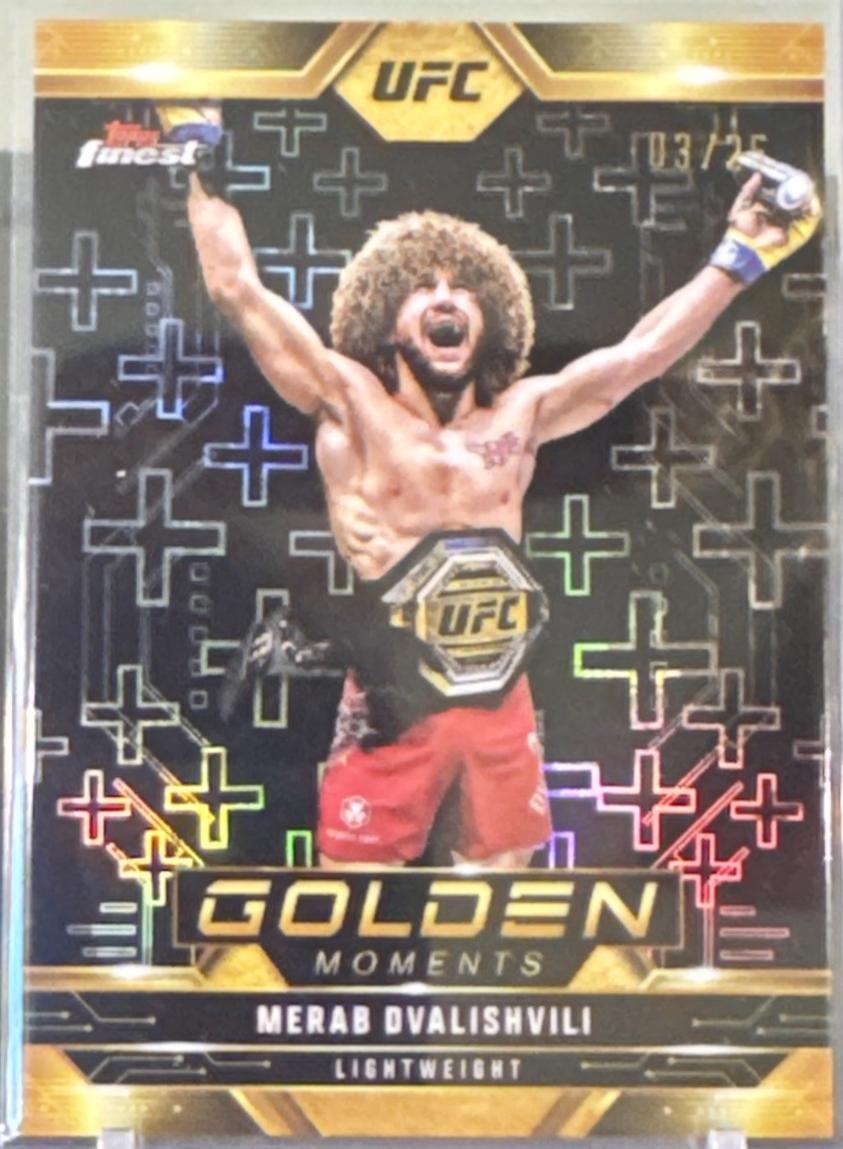 Merab Dvalishvili 2025 Topps Finest UFC Golden Moments #GM-8 Black Refractor