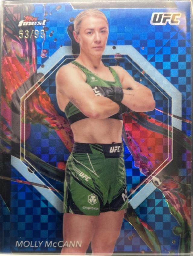 Molly McCann 2024 Topps Finest UFC Base Common #57 Blue Checkerboard Refractor